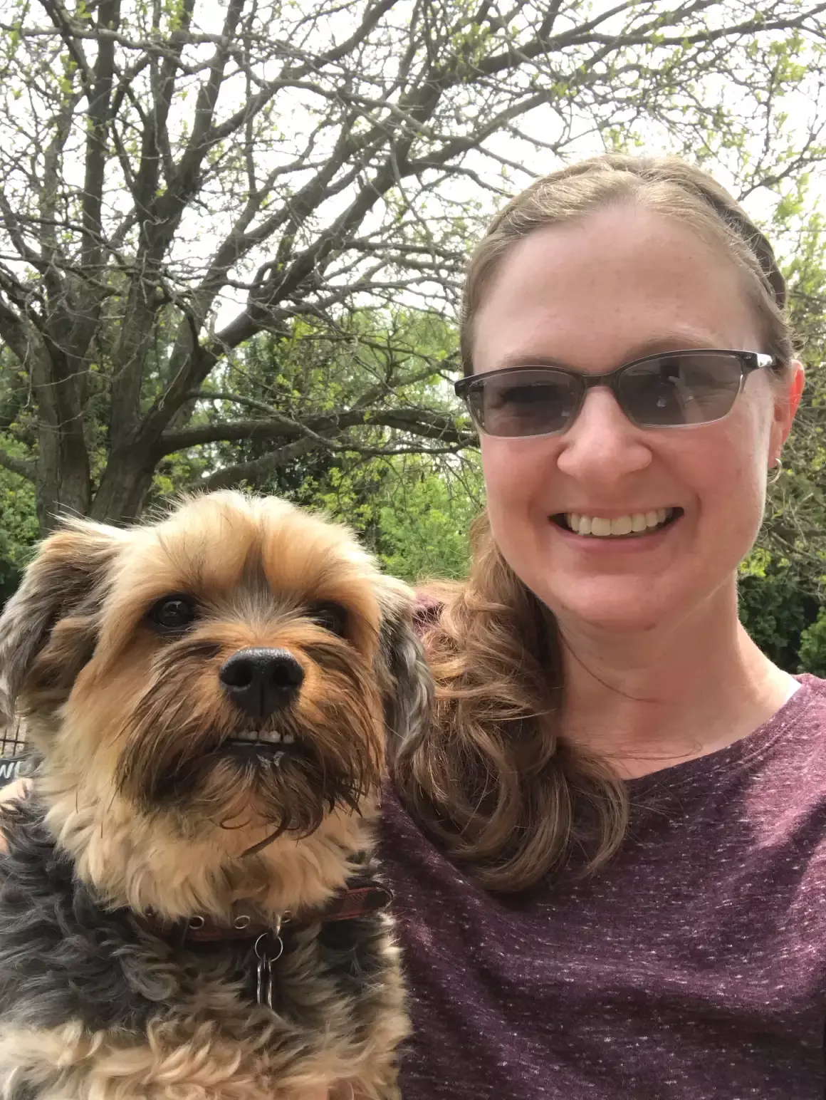 Meghan with a dog