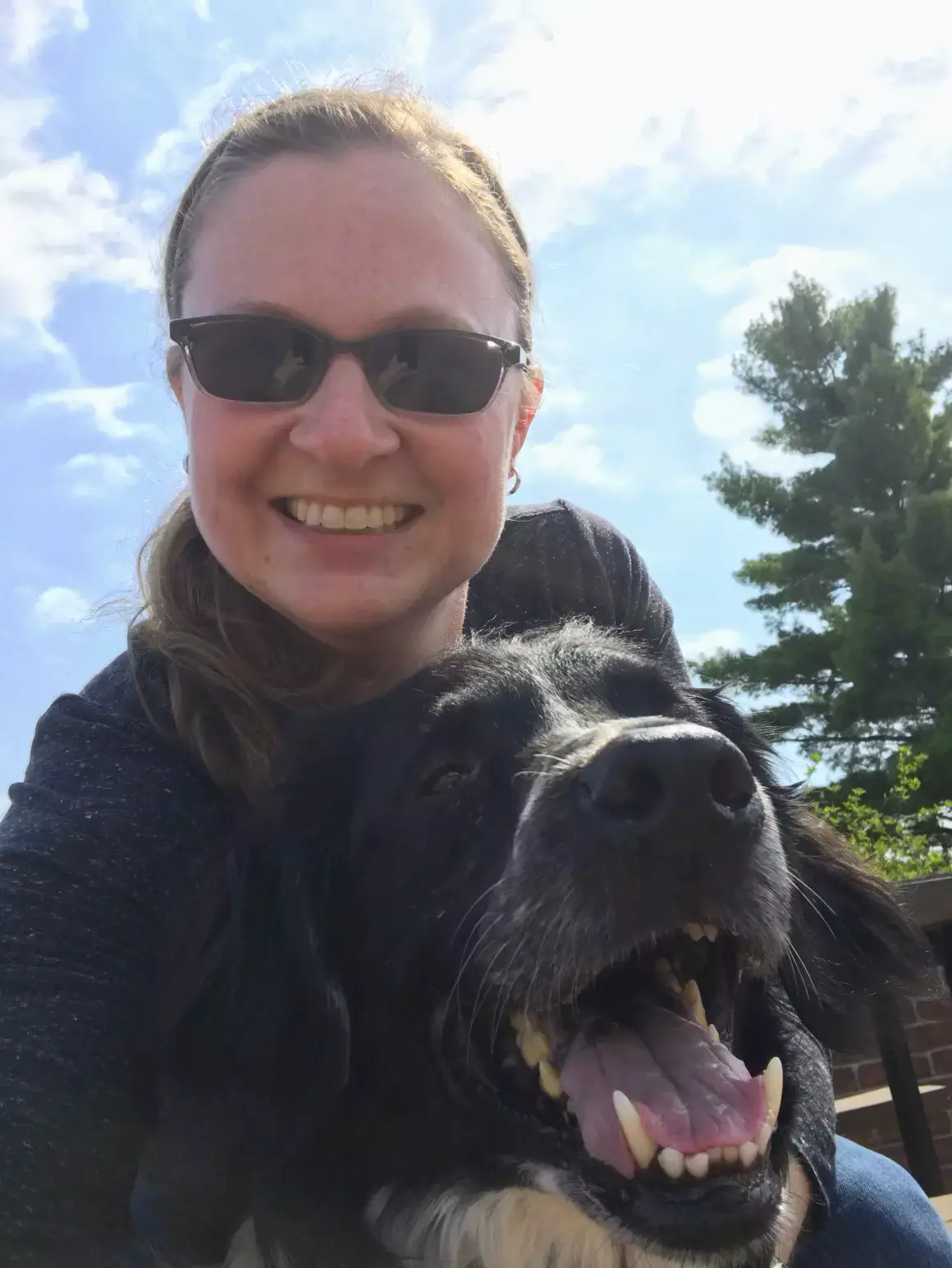 Meghan with a dog